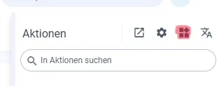 Screenshot: Aktionen-Menü in Matrix42 mit der Schaltfläche zum Öffnen des Layout-Editors